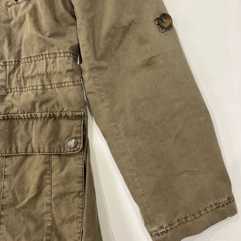 SOLD Levi's Army Jacket Womens M Green Hooded Field Chore Military Utility Coat - Picture 9 of 16